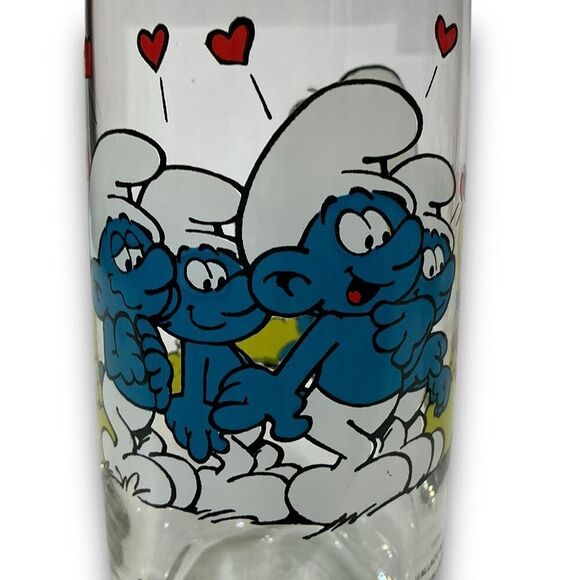 Vintage 1982 Hardees Smurfette Glass by Peyo LIC. By Wallace Berrie & Co., Inc. - Picture 8 of 10